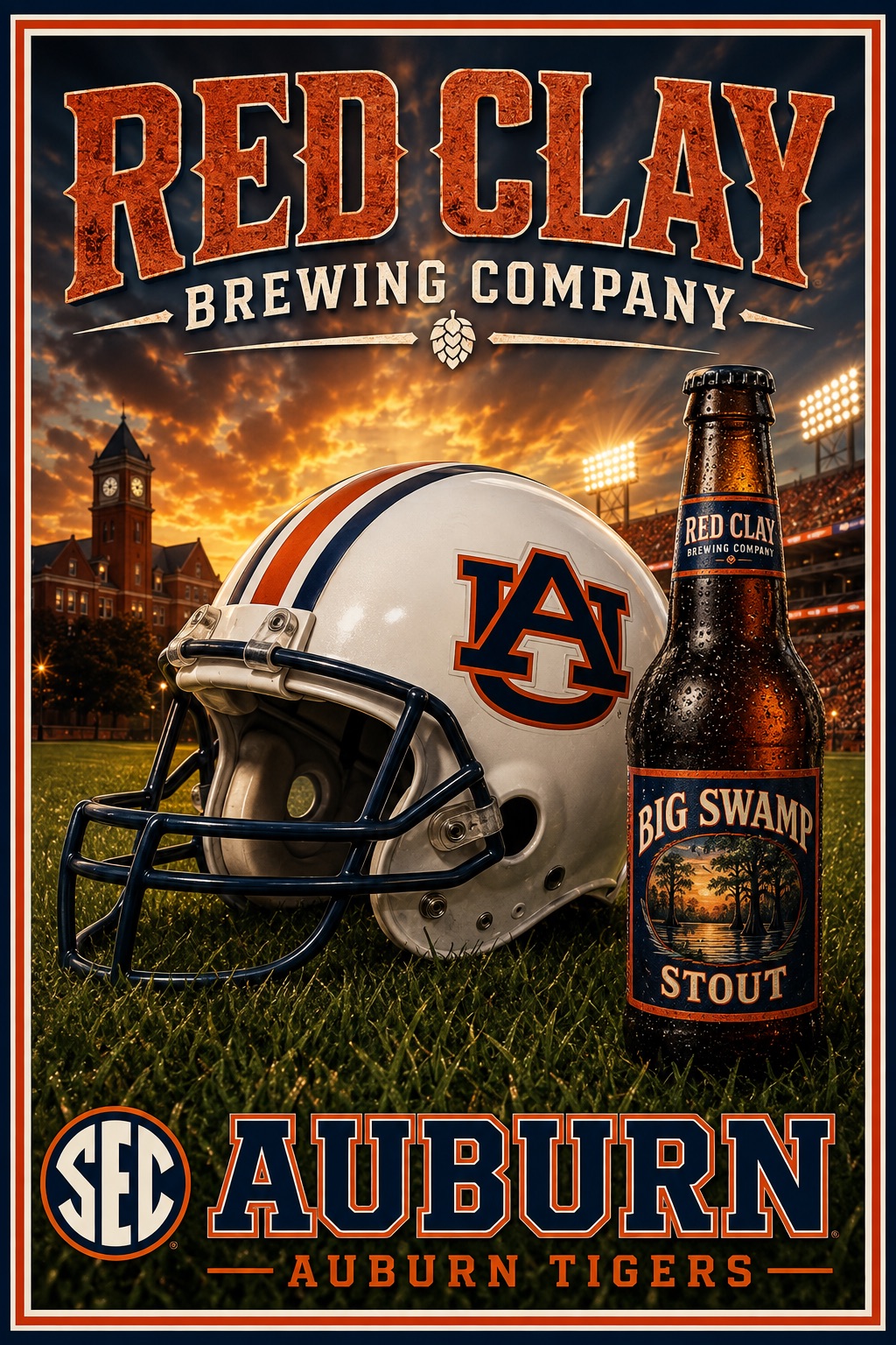 Red Clay Brewing Company Auburn Football Wall Art