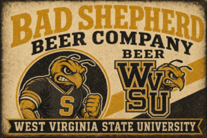 Distressed Bad Shepherd Beer Company West Virginia State Wall Art