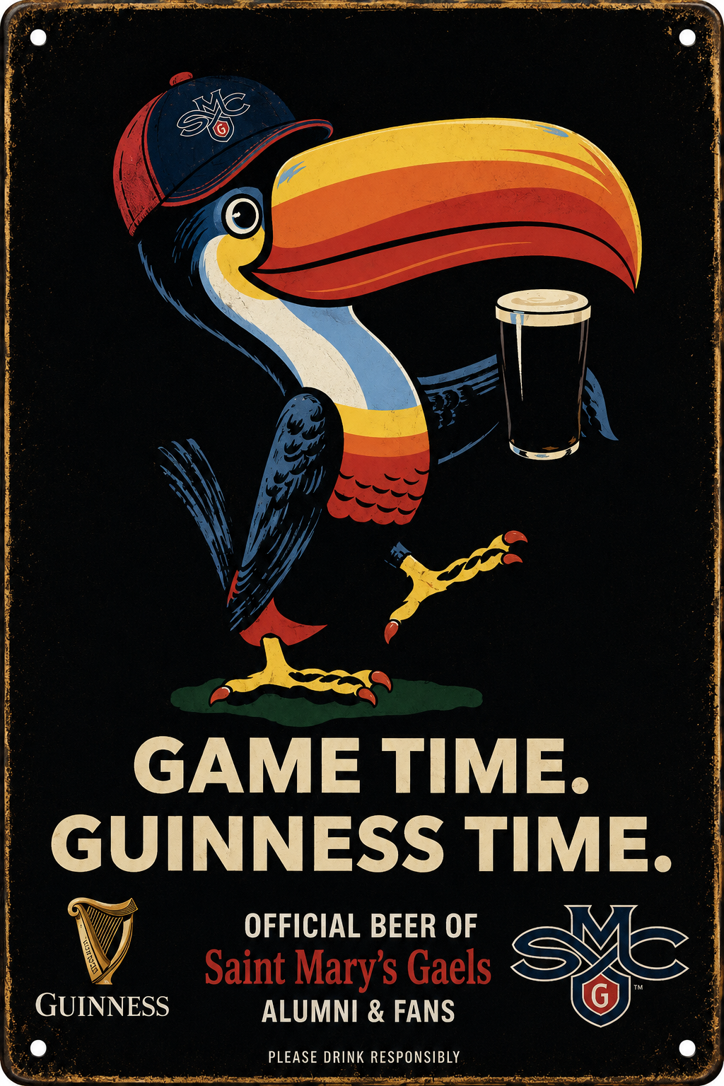 Toucan Game Time Guinness Saint Mary’s Gaels Wall Sign