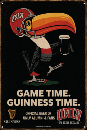 UNLV Rebels Game Time Guinness Style Wall Sign