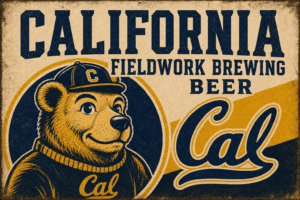 California Bear Cal Fieldwork Brewing Beer Vintage-Style Wall Art