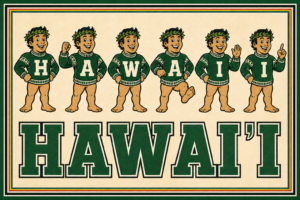 Vintage-Style Hawaii Cartoon Character Wall Art Print