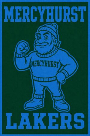 Mercyhurst Lakers Blue Mascot Graphic Wall Art