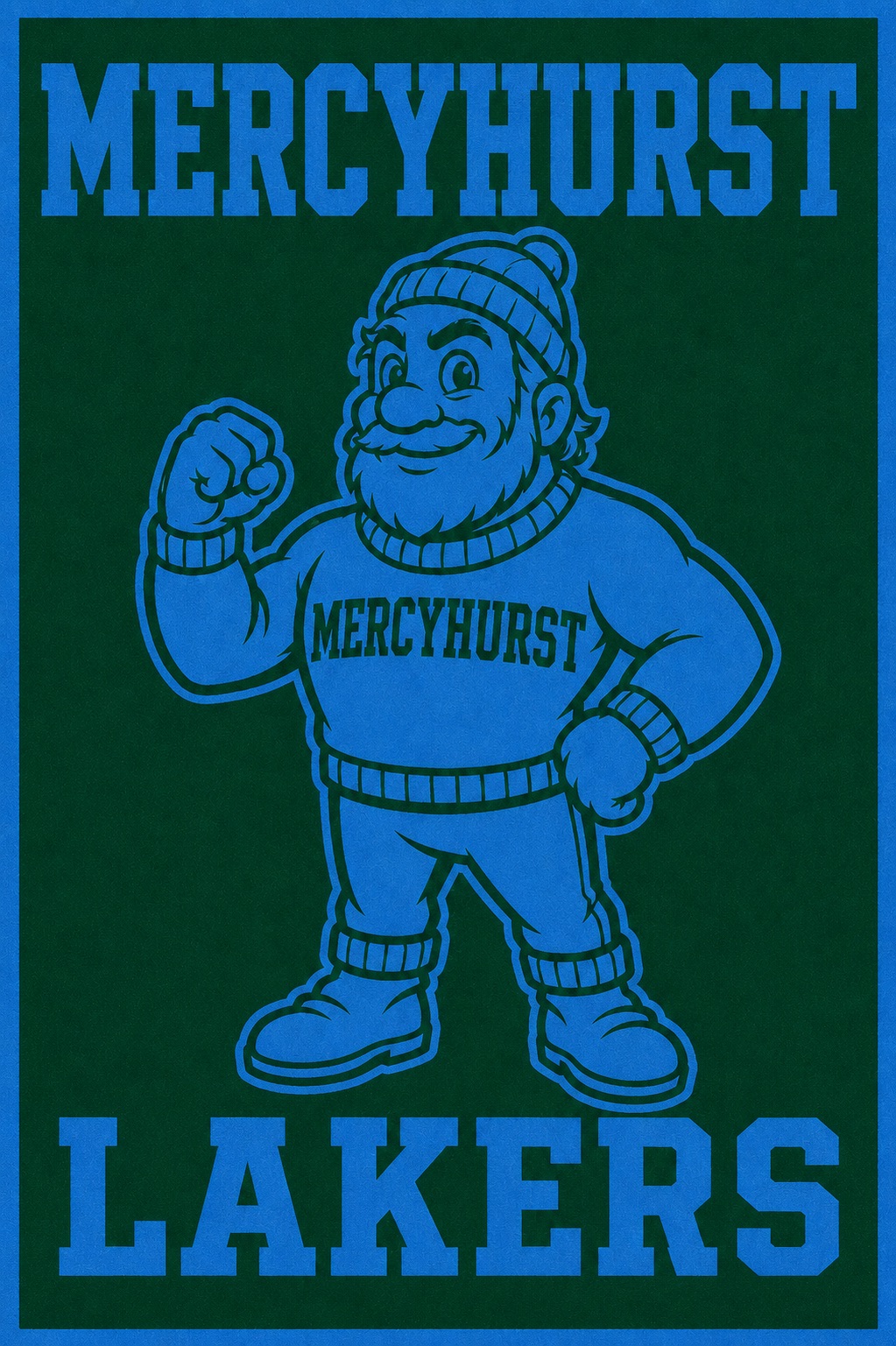 Mercyhurst Lakers Blue Mascot Graphic Wall Art