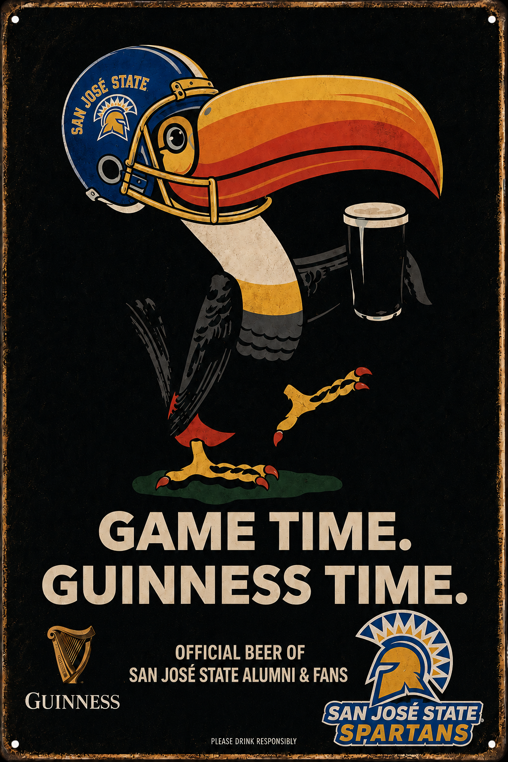 San Jose State Spartans Guinness Football Game Time Sign