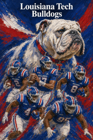 Louisiana Tech Bulldogs Football Bulldog Action Art