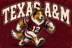 Texas A&M-Style Football Collie #12 Graphic Wall Art