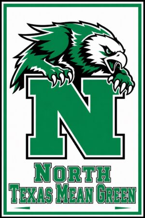 North Texas Mean Green Eagle Graphic Wall Art