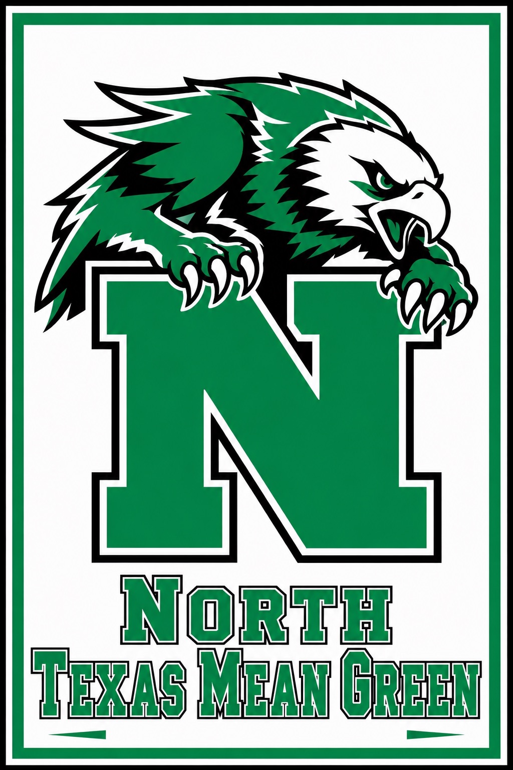 North Texas Mean Green Eagle Graphic Wall Art