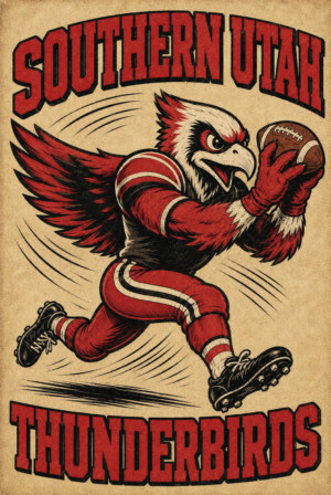 Southern Utah Thunderbirds Eagle Football Wall Art