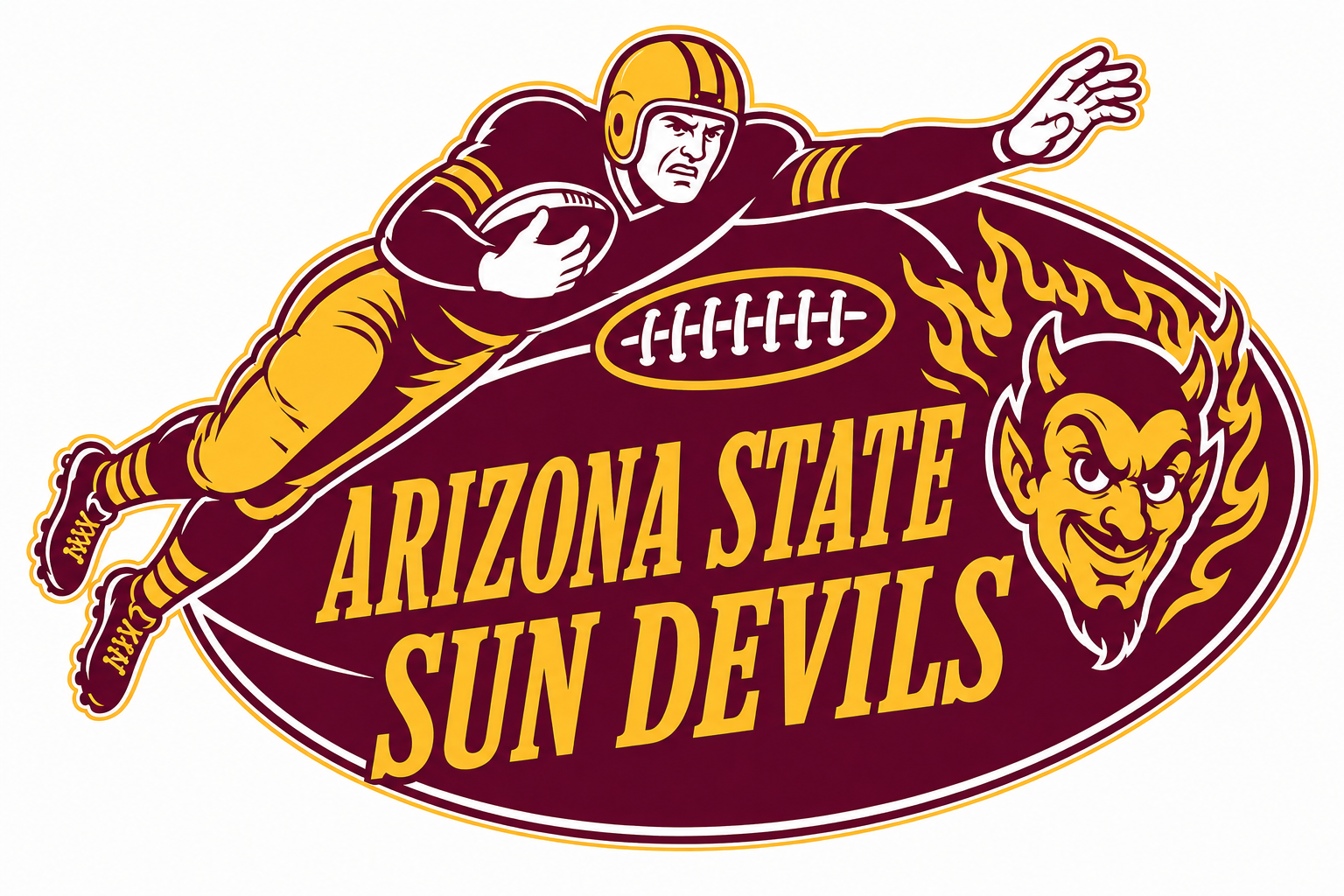 Arizona State Sun Devils Football Player Graphic Wall Art