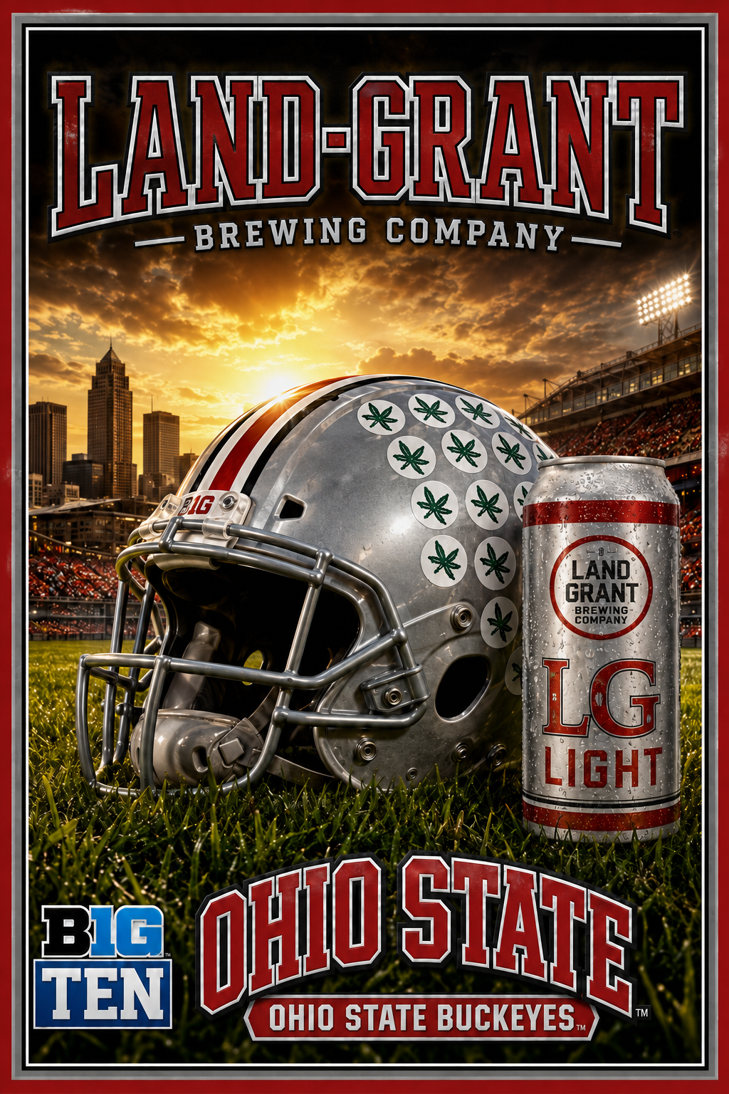 Land-Grant Brewing Ohio State Football Poster Design