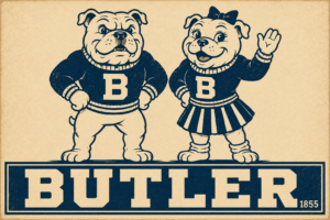 Butler Bulldog Duo Vintage-Style Wall Art Print