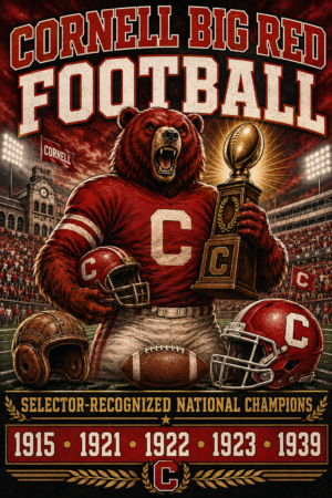 Cornell Big Red Football Bear Championship Wall Art