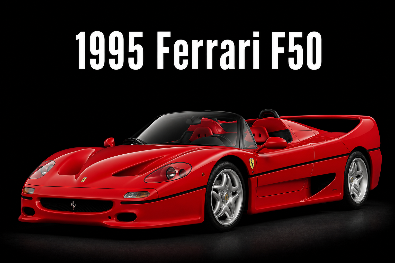 1995 Ferrari F50 Red Supercar Automotive Wall Art
