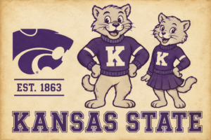 Kansas State Wildcats Vintage-Inspired Mascot Wall Art
