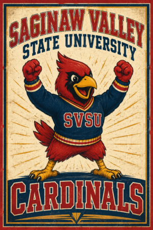 Saginaw Valley State University Cardinals Vintage-Style Wall Art