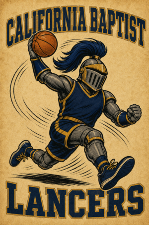 California Baptists Lancers Basketball Knight Wall Art
