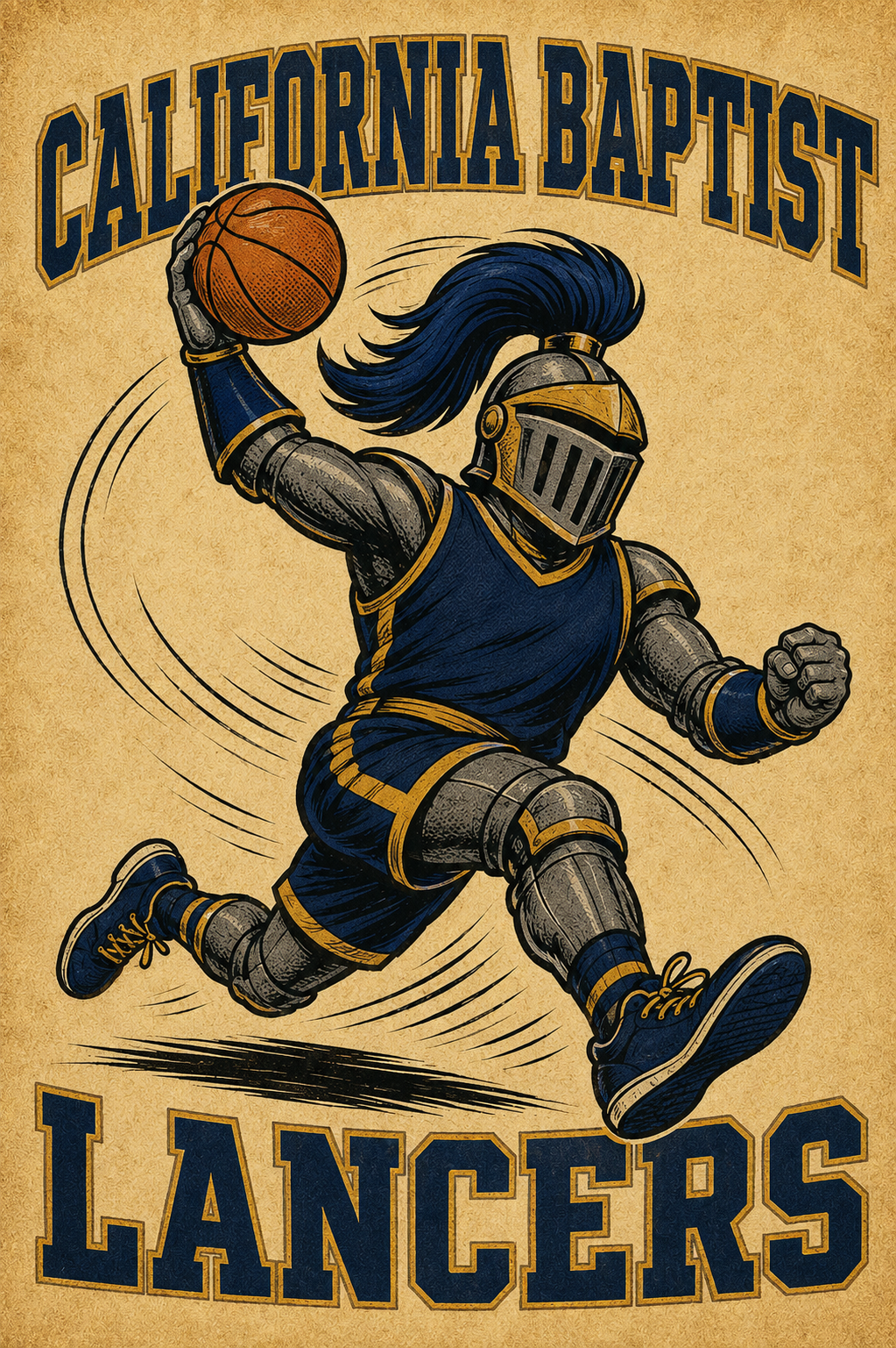 California Baptists Lancers Basketball Knight Wall Art