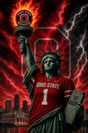 Ohio State Statue of Liberty Football Wall Art