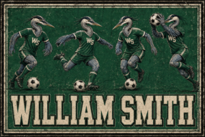 Vintage William Smith Soccer Heron Team Wall Art