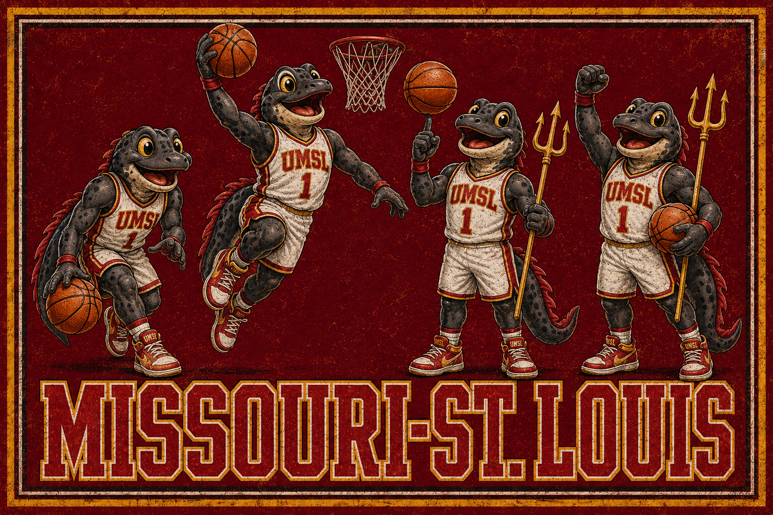Missouri-St. Louis Basketball Mascot Artwork