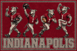 Indianapolis Football Greyhounds Vintage-Style Wall Art