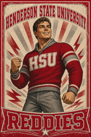 Henderson State University Reddies Vintage-Style Wall Art