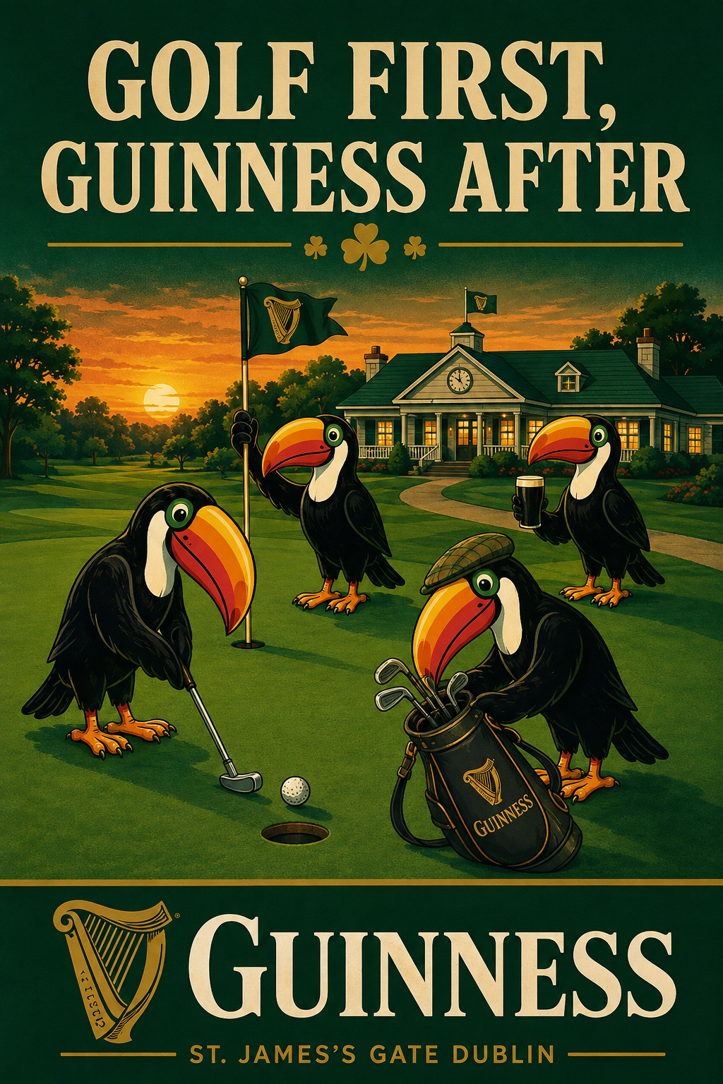 Golf First Guinness After Toucan Golf Poster