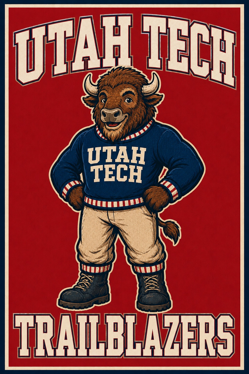 Utah Tech Trailblazers Buffalo Mascot Wall Art