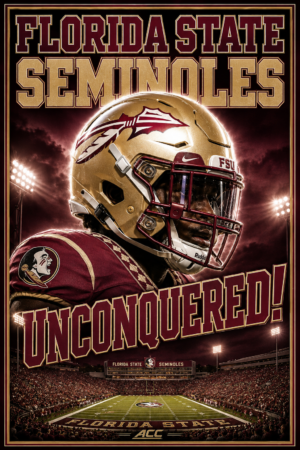 Florida State Seminoles Unconquered Football Wall Art