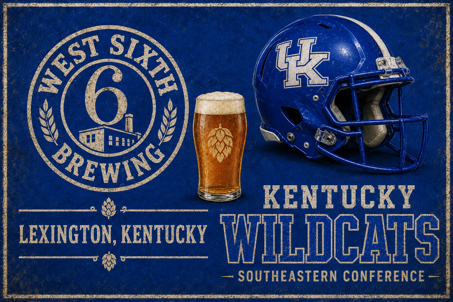 Kentucky Wildcats Lexington Brewing Vintage-Style Wall Art