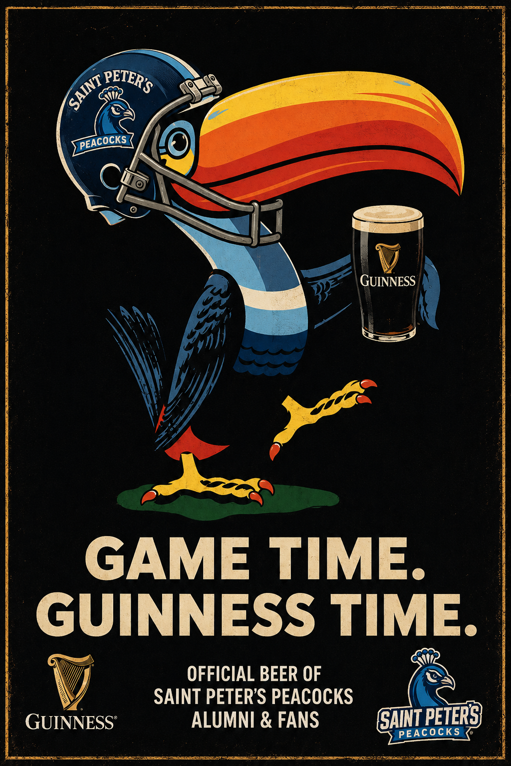 Saint Peter’s Peacocks Guinness Game Time Wall Art