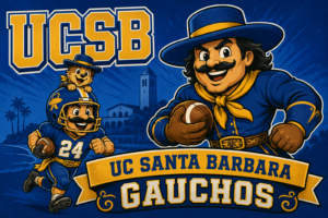 UC Santa Barbara Gauchos Blue and Gold Football Artwork