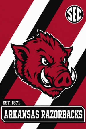 Arkansas Razorbacks Boar SEC Red Black Graphic Wall Art