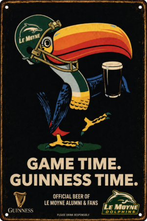 Le Moyne Dolphins Game Time Guinness Style Wall Sign