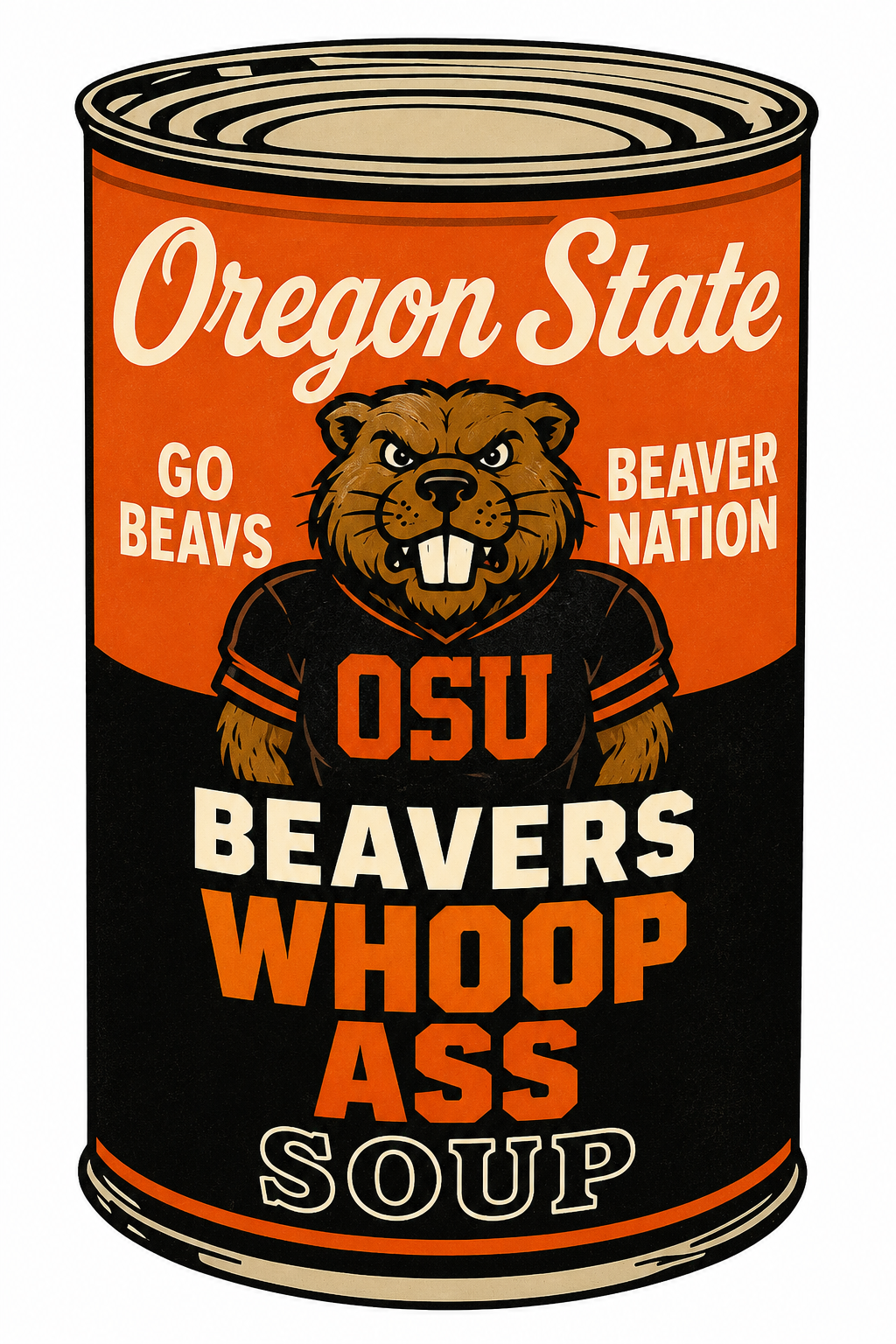 Oregon State Beavers Soup Can Vintage-Style Wall Sign