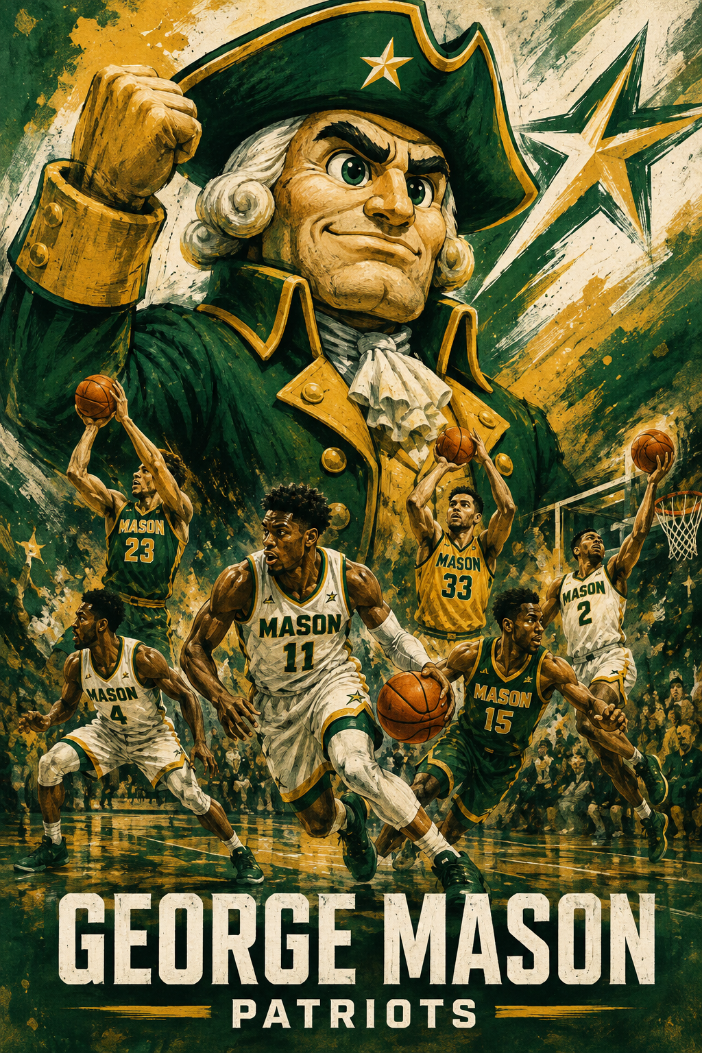 George Mason Patriots Basketball Poster-Style Wall Art