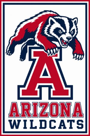 Arizona Wildcats Red, White & Navy Mascot Wall Art