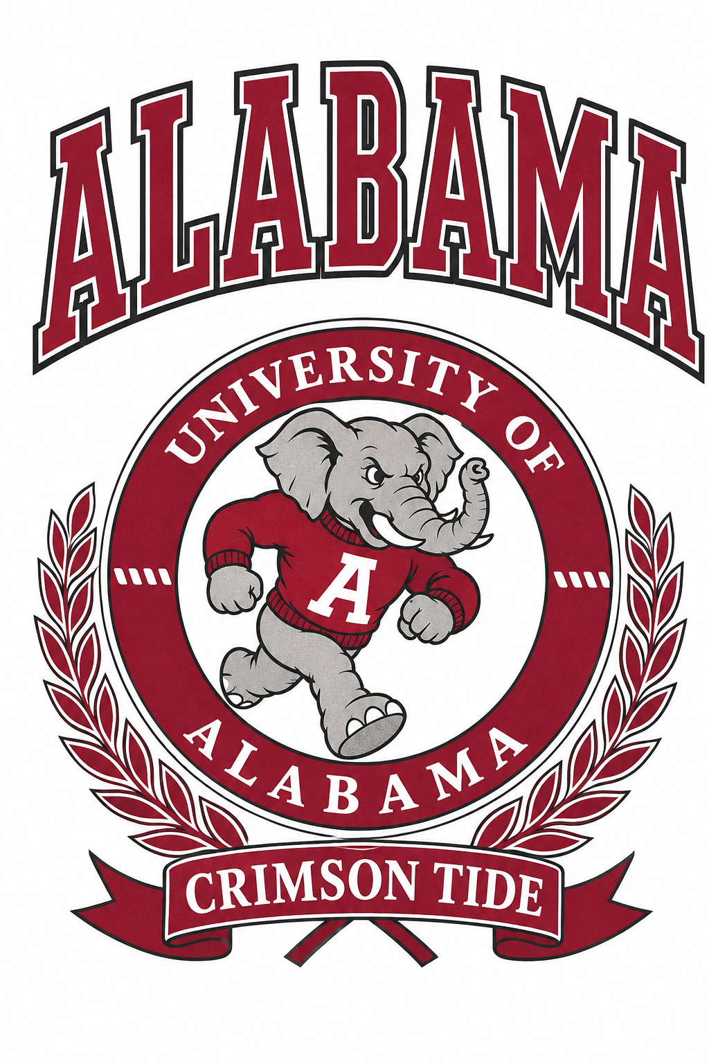 Alabama Crimson Tide Elephant Emblem Wall Art