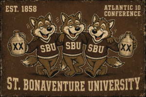St. Bonaventure University Three Wolves Vintage-Style Wall Art