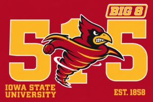 Iowa State Big 8 Cardinal Retro Graphic Wall Art
