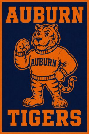 Auburn Tigers Orange and Navy Tiger Wall Art