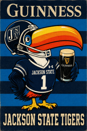 Guinness Jackson State Tigers Football Wall Art