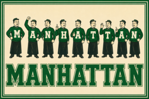 Manhattan Green Typography Character Wall Art