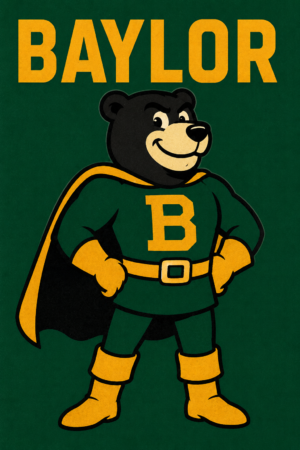 Baylor Bear Superhero Graphic Wall Art