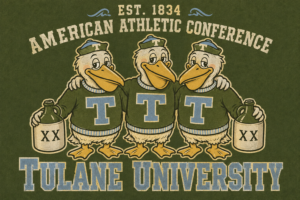 Vintage-Style Tulane Pelicans Athletic Conference Wall Art