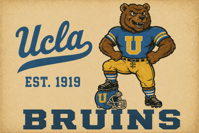 Vintage-Style UCLA Bruins Bear Wall Art