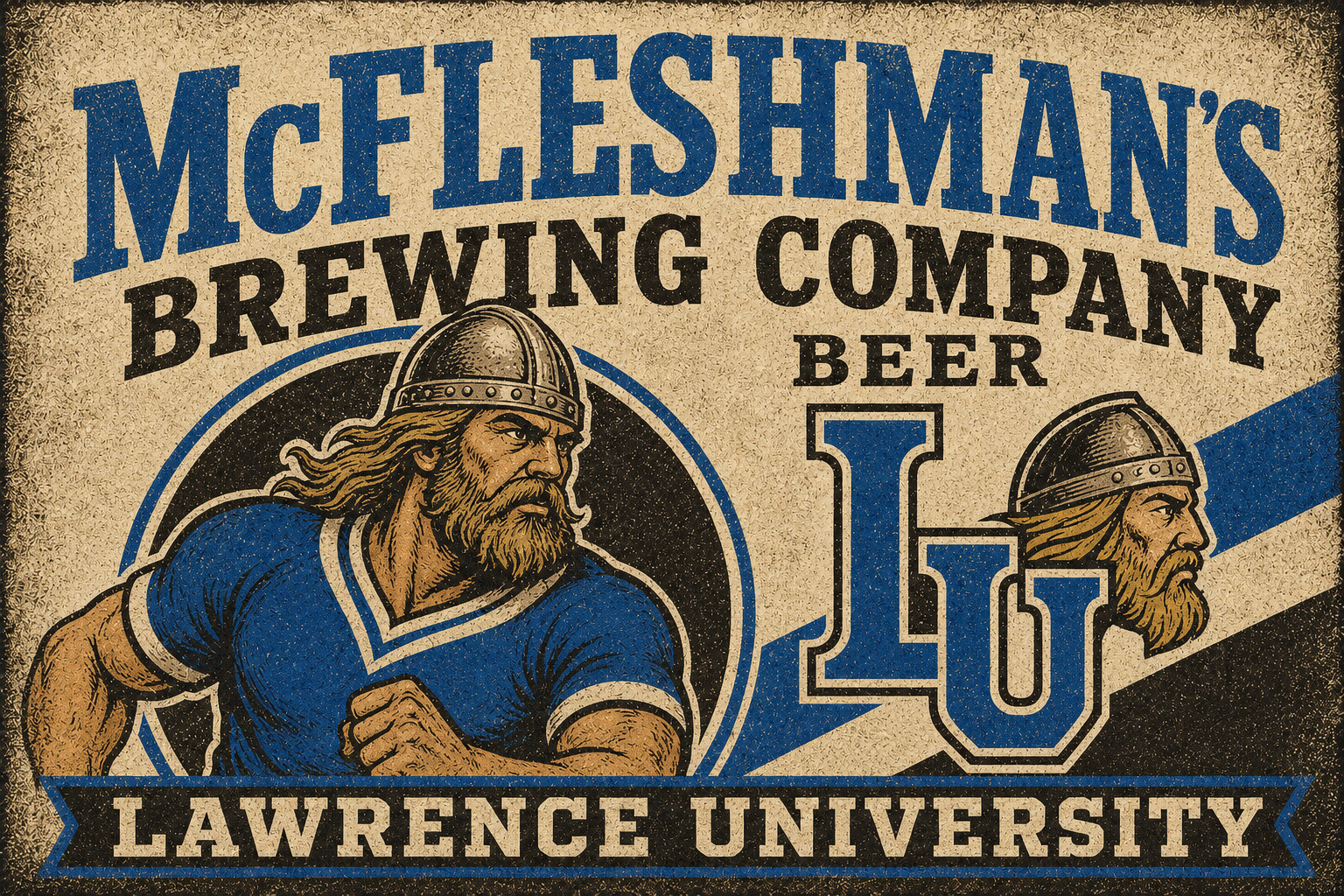 Lawrence University Viking Brewing Company Vintage-Style Wall Art