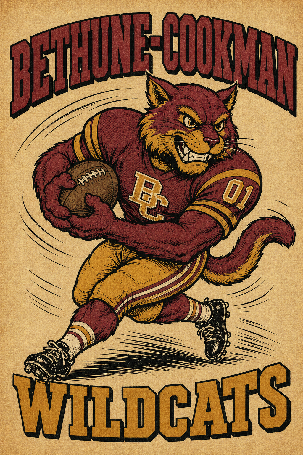 Bethune-Cookman Wildcats Football Wildcat Artwork